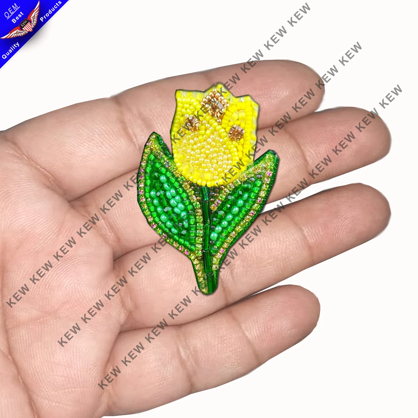 custom embroidery Beaded brooch flowercustom embroidery patch for clothes  brooches handmade party wedding USA UK Europe