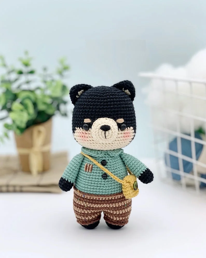 
2020 Pattern Baby Bear Teddy Gift Cute Customized Design 100% cotton Handmade in Vietnam Animal Amigurumi Stuffed Crochet Toy 
