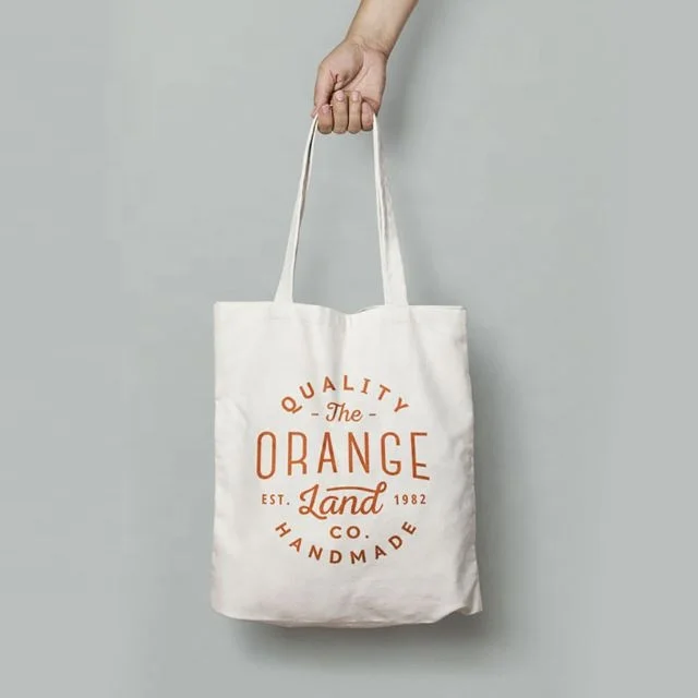 Wholesale promotional printed natural cotton canvas tote shopping bag