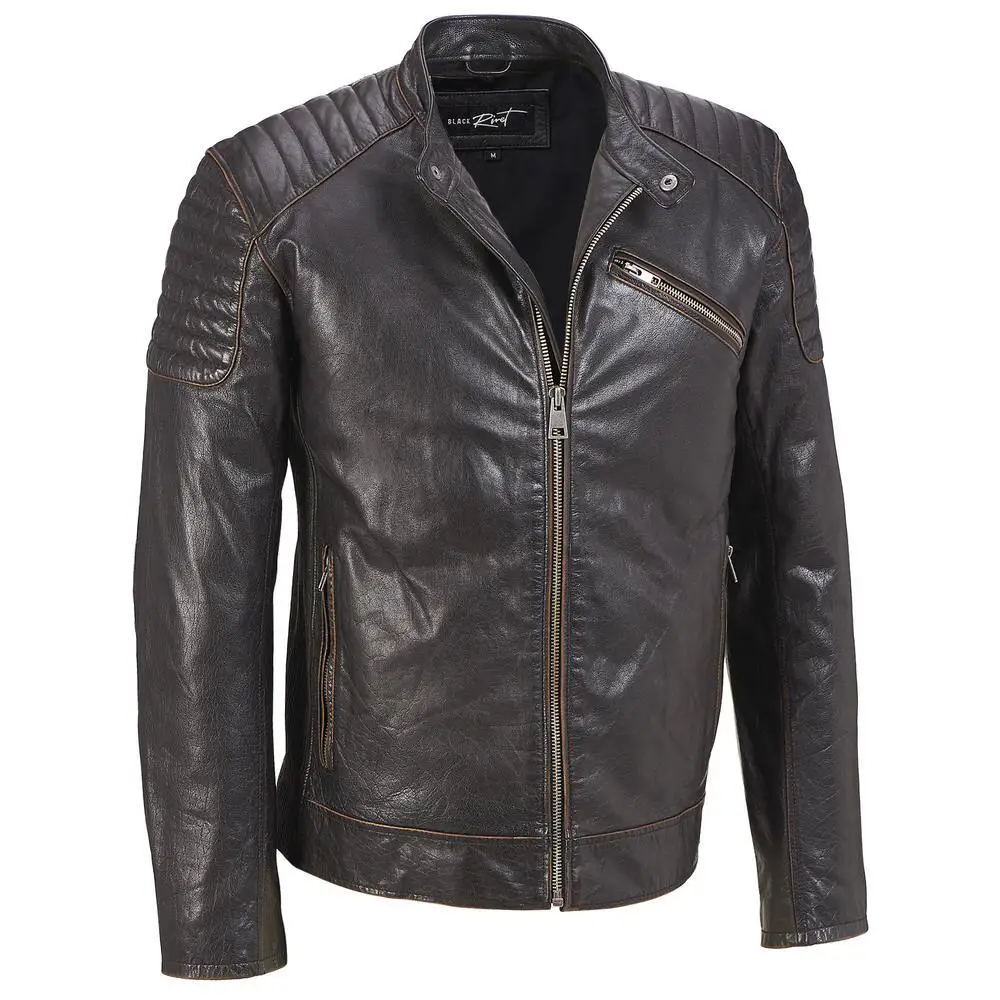 Mens Distressed Brown Classic Diamond Mixed Color Genuine Leather Workout Racing Motorbike Driving Safety Jacket For Men 2021