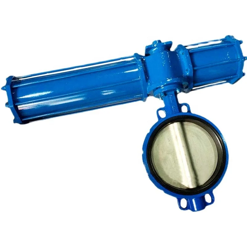 AW Pneumatic Actuator Spring Return Double Acting Pneumatic Wafer Type PTFE Butterfly Valve