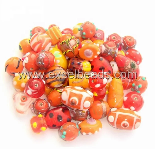Glass Beads Mix - Fancy Beads Lime Green Combination 1 kg packs wholesale