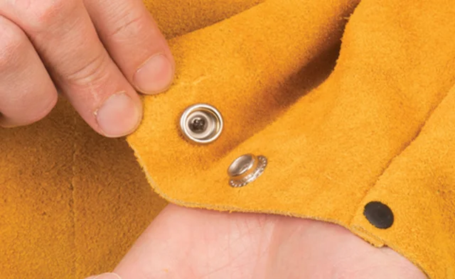 Premium Quality Yellow Split Cow Leather Welding Cape Sleeves With Detachable Leather Bib Welding Apron