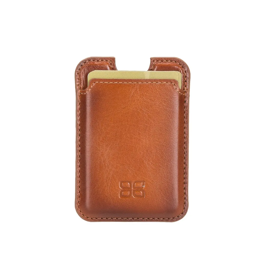 MAGGY Genuine Leather Handmade Magnetic Unisex Card Holder with RFID Protection and Color Optional