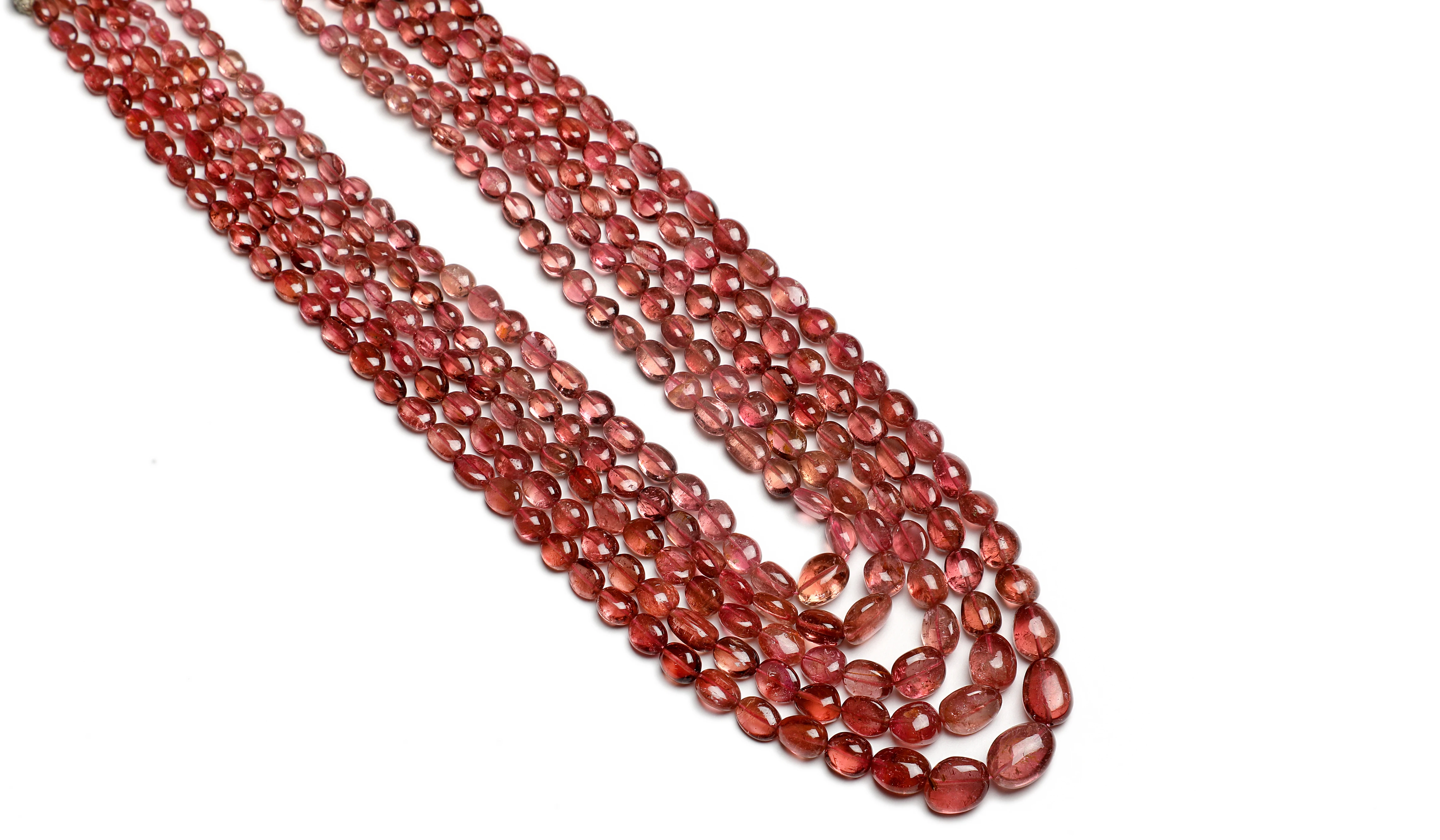 Rubellite драгоценные камни овальные бусины розовый камень 5 нитей ожерелье высшего качества по оптовой цене для ювелирных изделий