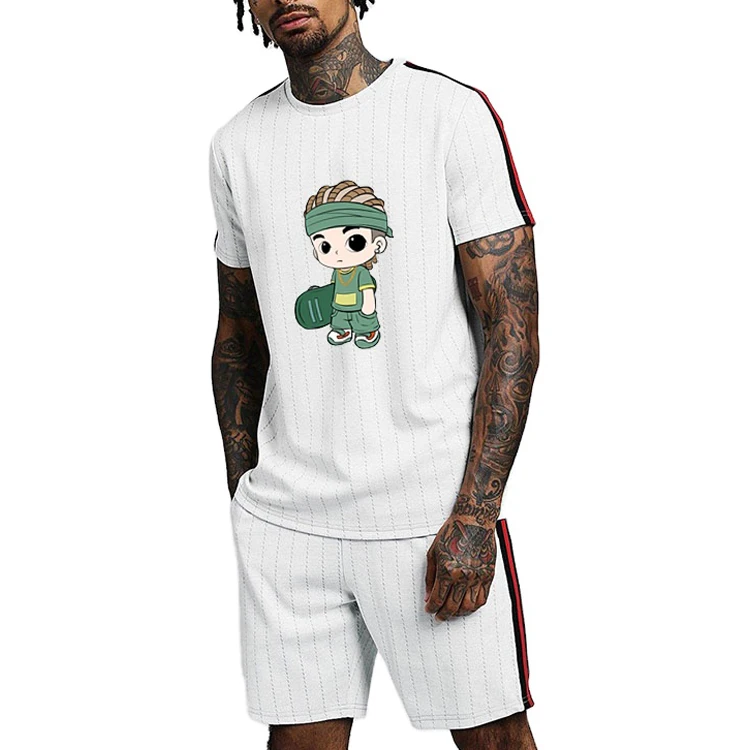 2022 summer popular men clothes 4colors formal two piece clothing European men 2 piece shorts set