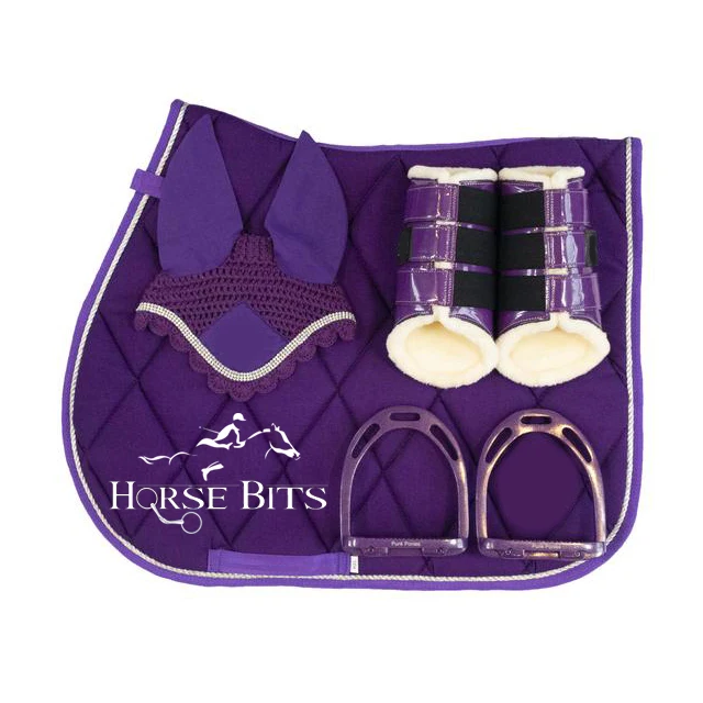 Perpule Color Saddle pad sets, Hologram saddle pad sets, different colors saddle pad sets/ Dressage/ Jumping saddle pad sets