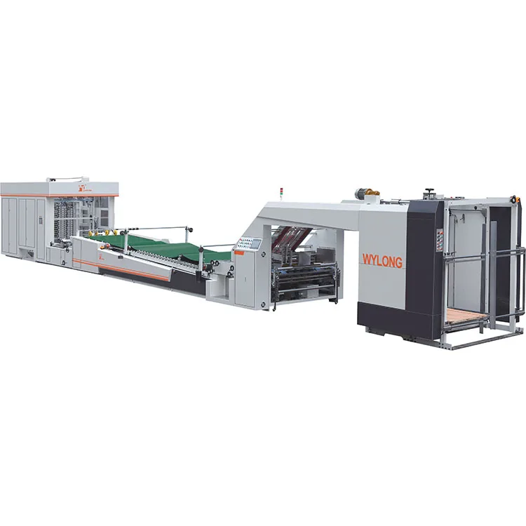 Automatic flute paper laminating machine with flip flop stacker  two stations