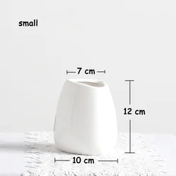 Porcelain Crafts Modern Elegant Home Decorative Flower White Ceramic Vase Set