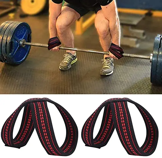 Durable Weight Lifting Wrist Straps Figure 8 Padded Cuff Gym Support Hand Bar Grips figure 8 Weight Lifting straps Gym Fitness