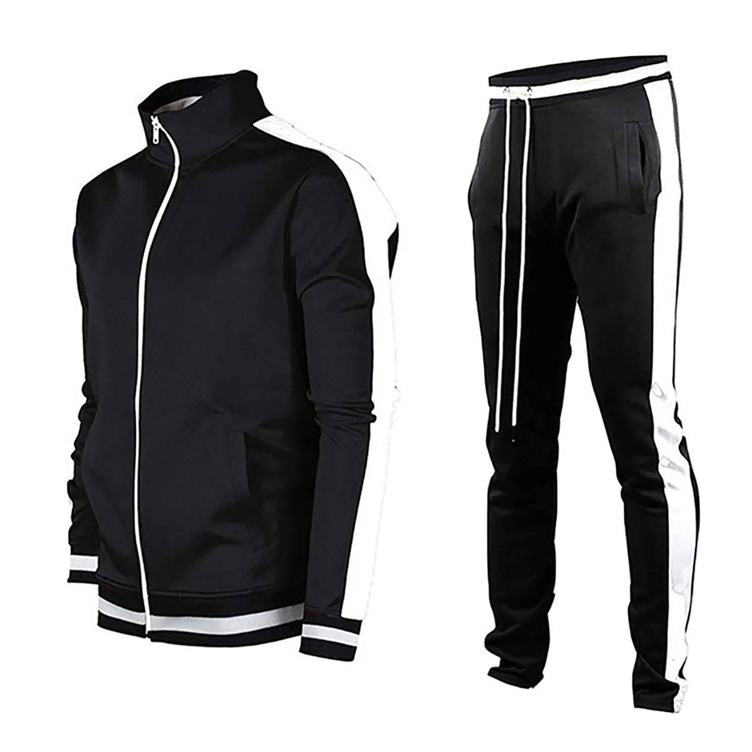 Premium Quality Polyester Winter Jogging Suits For Men Tracksuit Sportswear Gym Ody Fitted  Full Customize Single Strip Style