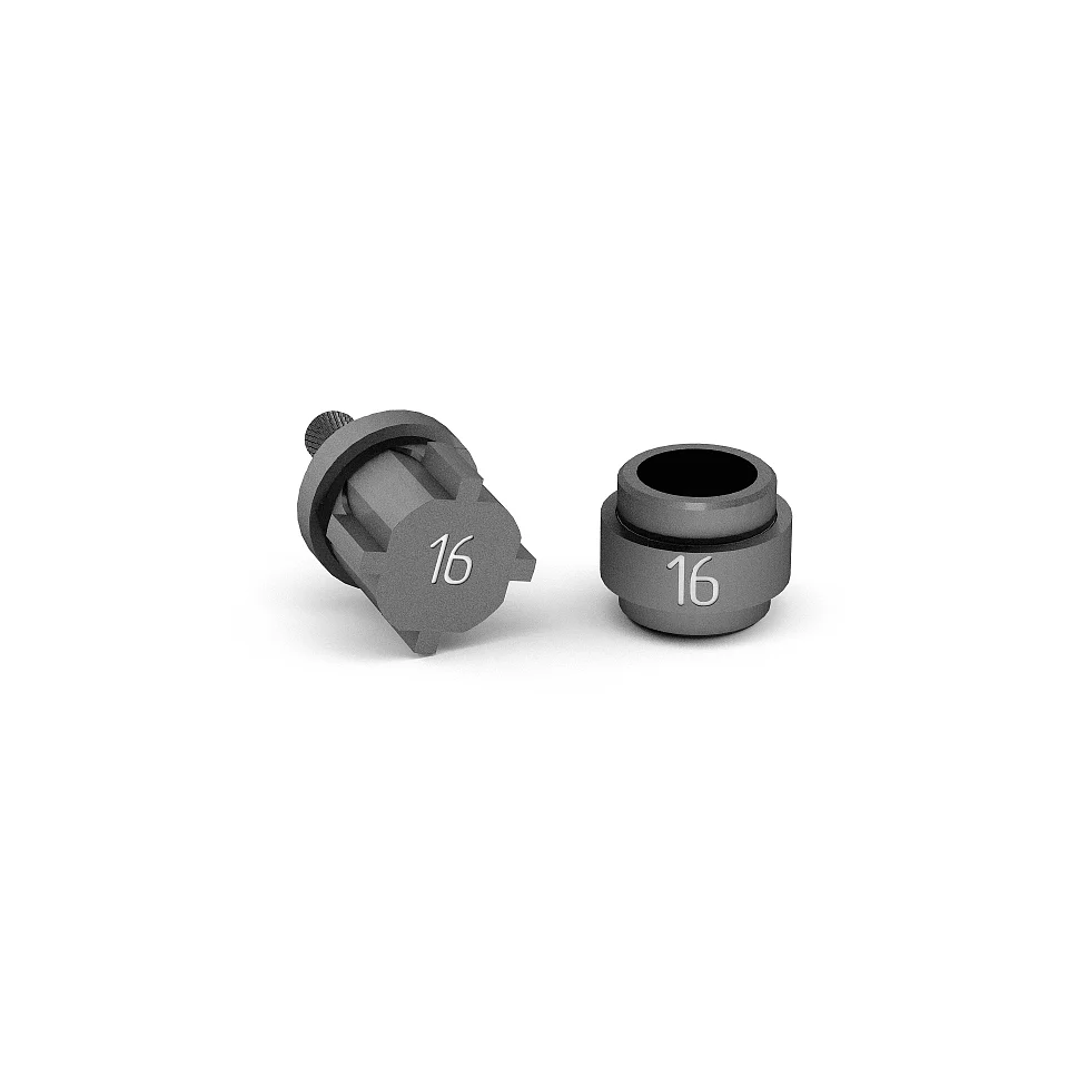 Center punch and stop for cross-pieces 16 mm, 4 beams