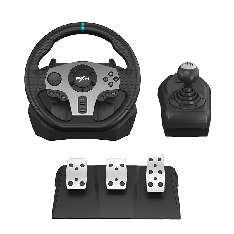 PXN V9 Vibration Gaming Racing Wheel Set 900 Degree Racing Steering Wheel for PC, PS4, XBOX, SWITCH