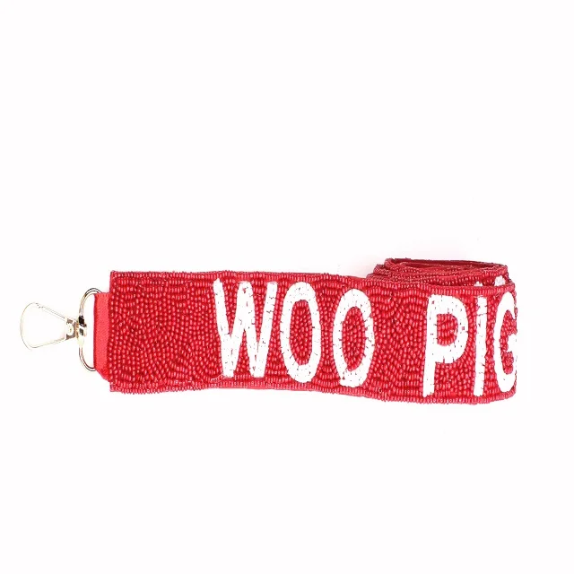 New Beaded Gameday Strap 2023 Hand Beaded customised WOO PIG SOOIE Beaded Bag Strap College Game Day, Arkansas Razorbacks