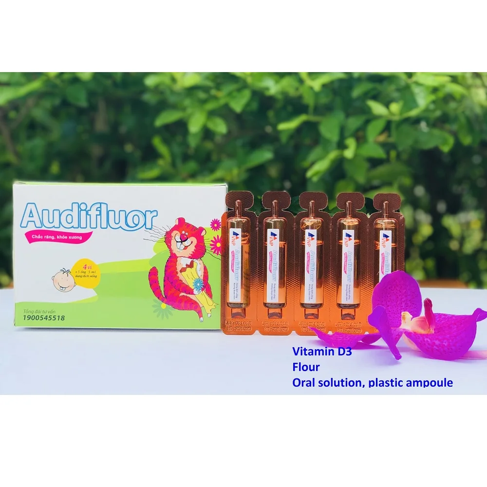 
Oral liquid support calcium absorption - height increase for children bones and teeth Sodium fluoride and Vitamin D3 supplement 