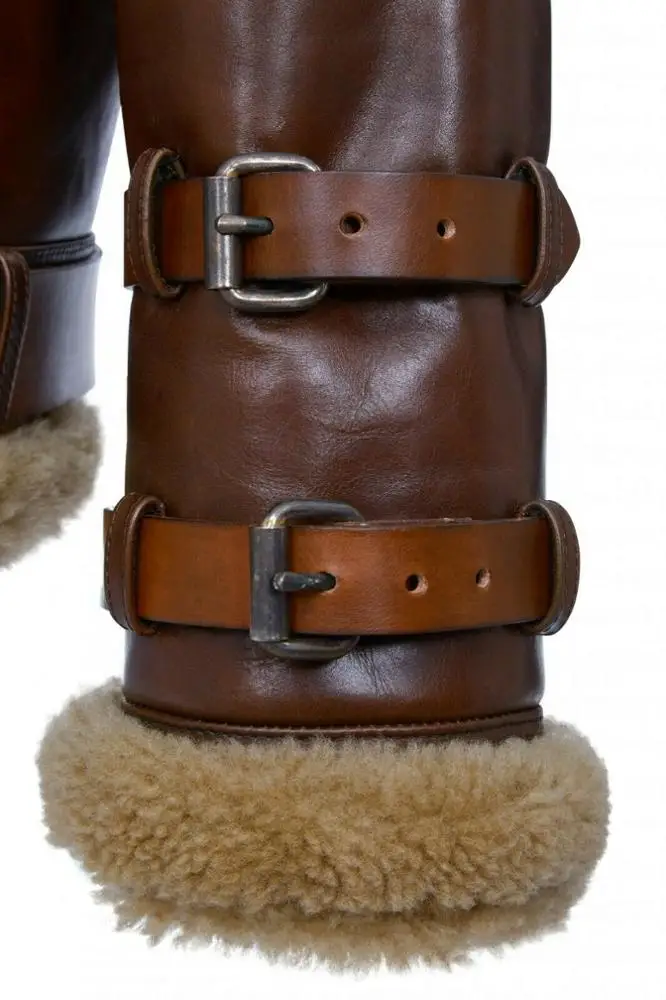 NEW Best Winter Brown Faux Suede Leather Jacket For Men Fur Collar Man Vintage Thick Shearling Leather Bomber Jacket Lining Mens