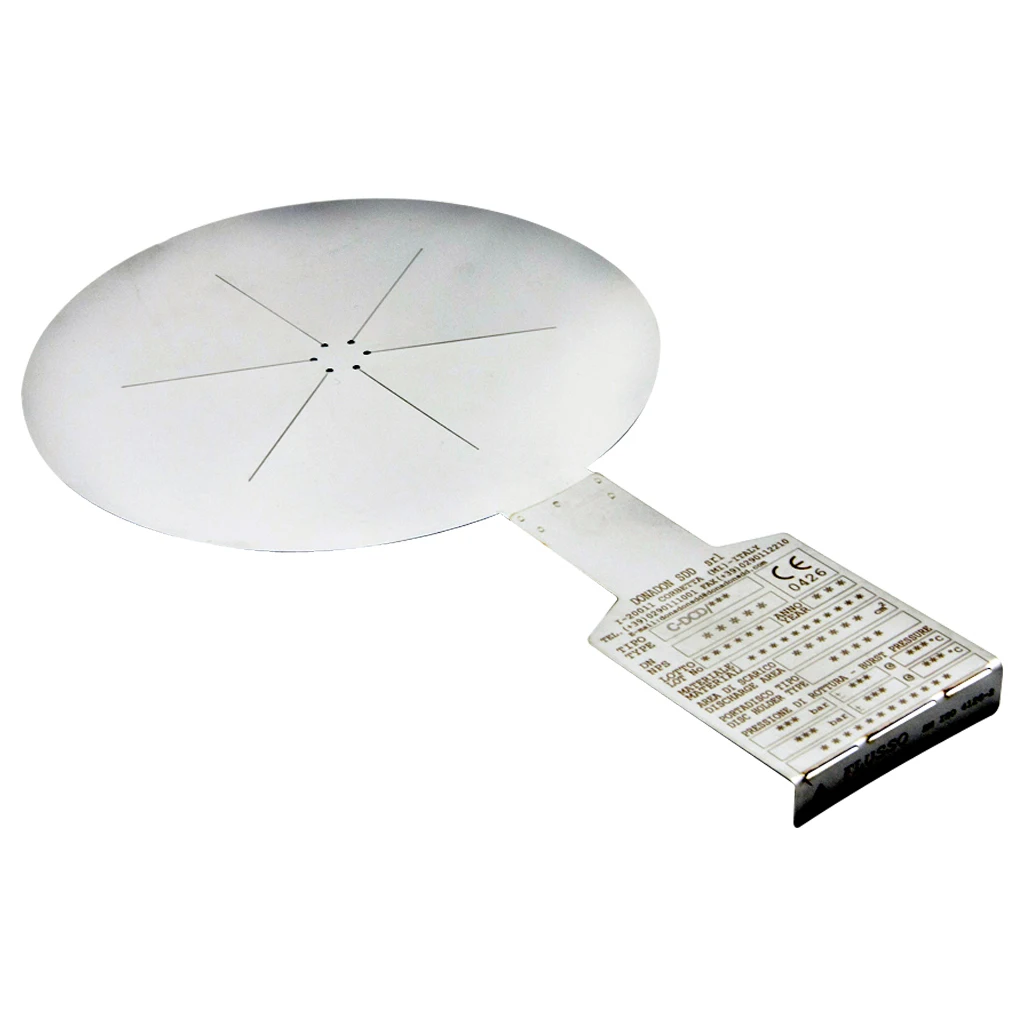DCD TYPE - LASER SCORING COMPOSITE BURSTING RUPTURE DISC for Oil & Gas Industry (Overpressure protection). Made in Italy