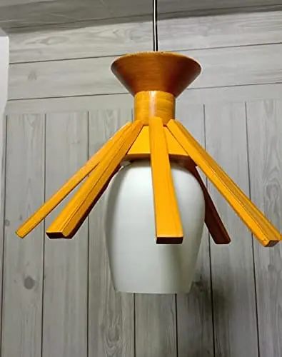 
Yellow Color Wooden lighting chandelier lamp Shade handmade shade decorative hanging pendant light Modern Wood Decorative Art 