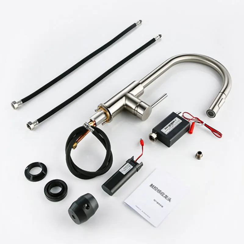 Brushed Nickel Kitchen Faucet Single Hole Pull Out Spout Kitchen Sink Mixer Tap Stream Sprayer Head Chrome