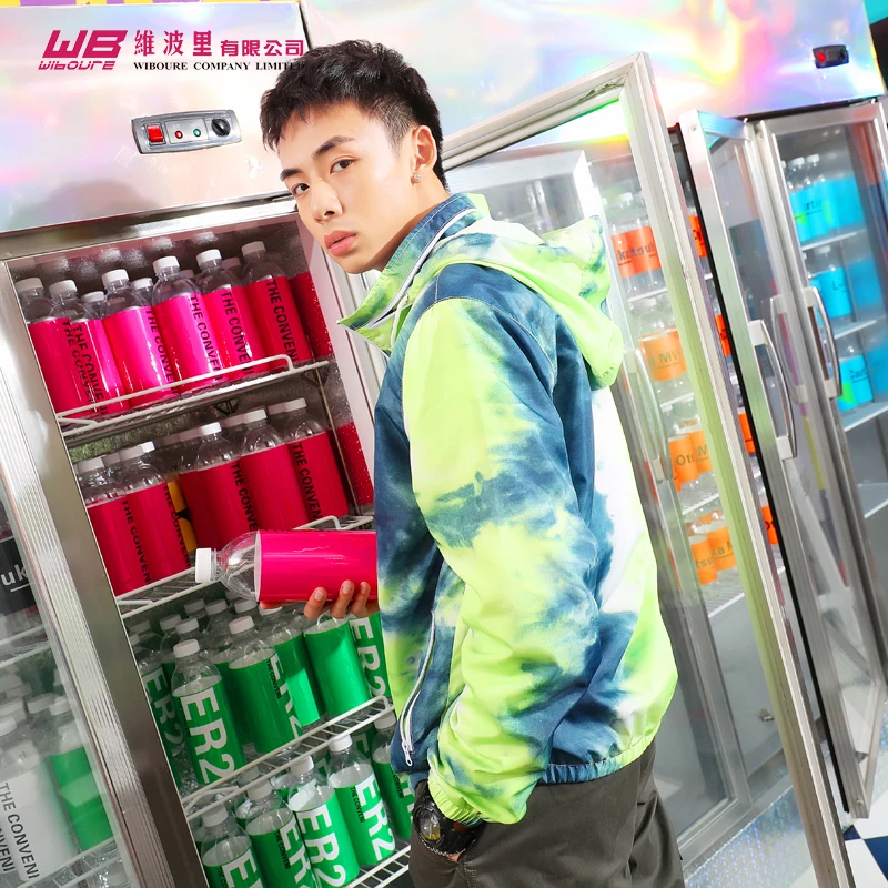Eco Friendly Cheap price fashionable in stock uniform design maker Polyester digital print dip dye outdoor parka for men