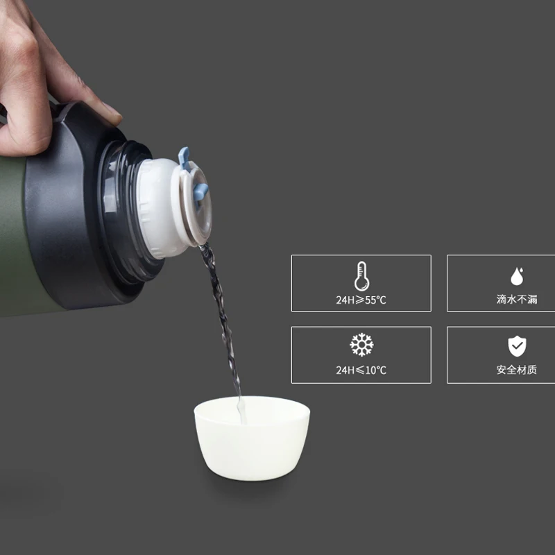 Custom Sports Thermoses Leak Proof 1.5 L 304 Double Wall Stainless Steel vacuum flask Portable Insulated Pot for Outdoors