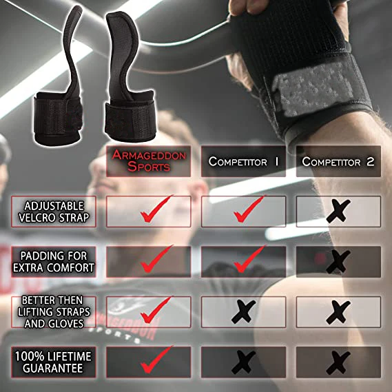 High quality Weight Lifting Hooks Gym Fitness Set Weightlifting Wrist Straps Heavy Duty Pull-ups Power Lifting Grips with Padded