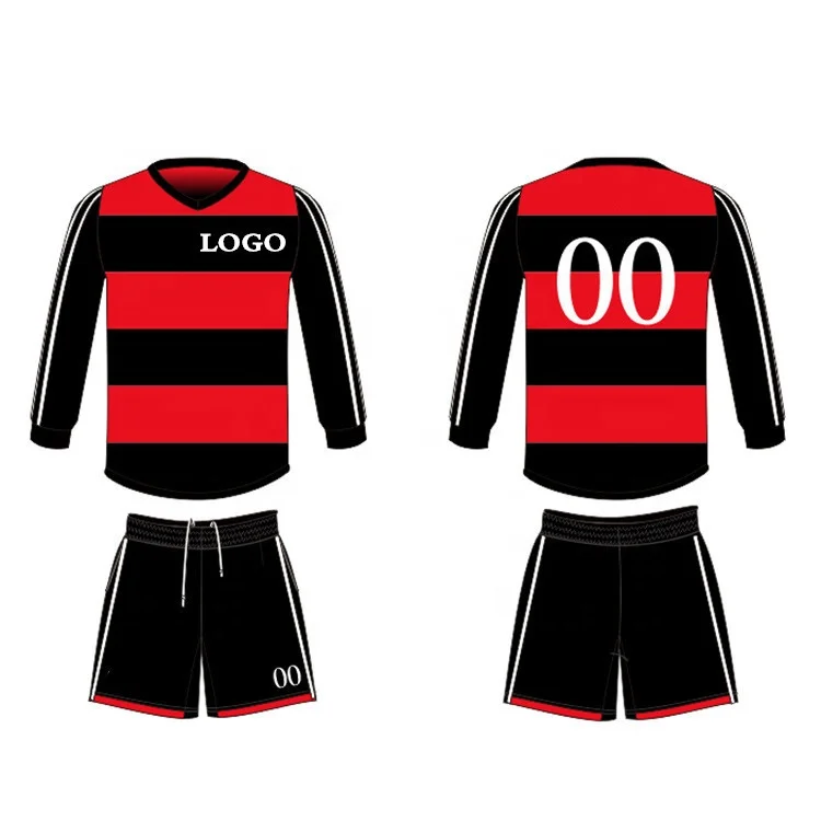 Long Sleeve Soccer Jersey Custom Soccer Wear Wholesale Soccer Goalkeeper Uniforms Kit Customized Team Name 1 Set Custom Designs