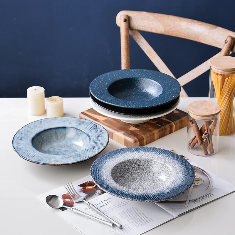 New Design Japanese Simple Style Restaurant Household Salad Fruit Dishes Creativity Ceramic Straw Hat Plate Tableware