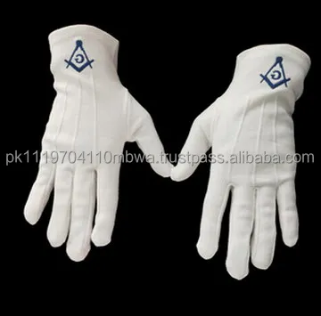 Белые хлопковые перчатки с вышивкой Masonic Regalia freemason пользовательским