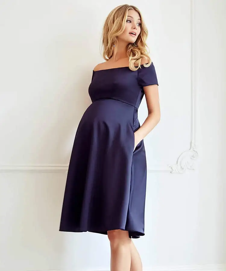 Solid Color Hot Selling Maternity Dresses Ladies Wholesale Pregnant Women Dress