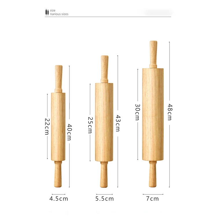360 Вращающаяся Скалка из массива дерева, Домашний Деревянный ролик для тиснения