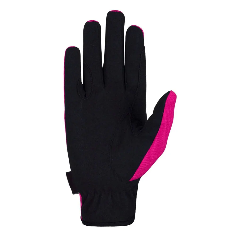 OEM Equestrian Gloves made with Goatskin Horse Riding Gloves Four way Back Synthetic Leather Palm Silicon Printing Racing Gloves