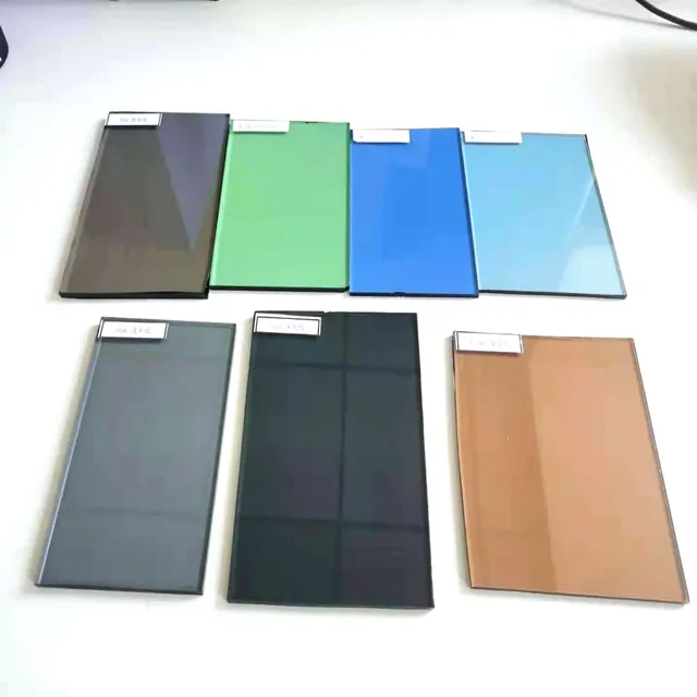 Оптовая продажа, голубое светло-бронзовое одностороннее светоотражающее стекло 5 мм, 6 мм, 8 мм, стекло с покрытием