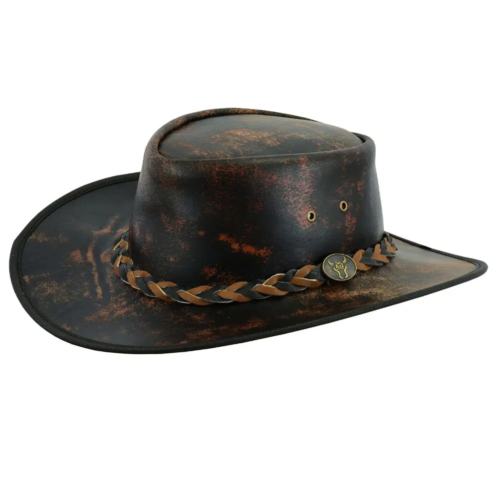 2022 Top Selling Nice Quality black color Riding Hat, Cowboy Hat Western style leather bush fitted custom Trucker Hat