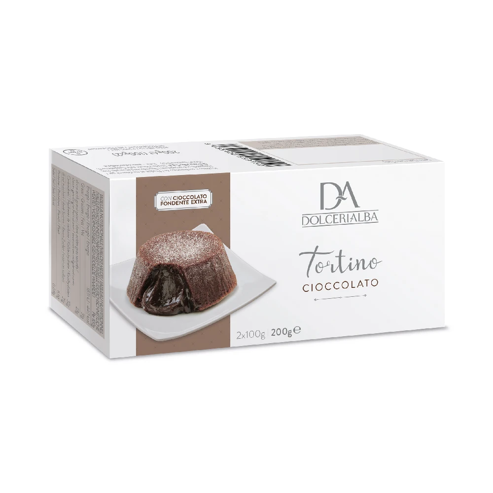 Italian Best Quality Dark Chocolate Lava Cake Wholesale Frozen Dessert Individual Portion 100gx2