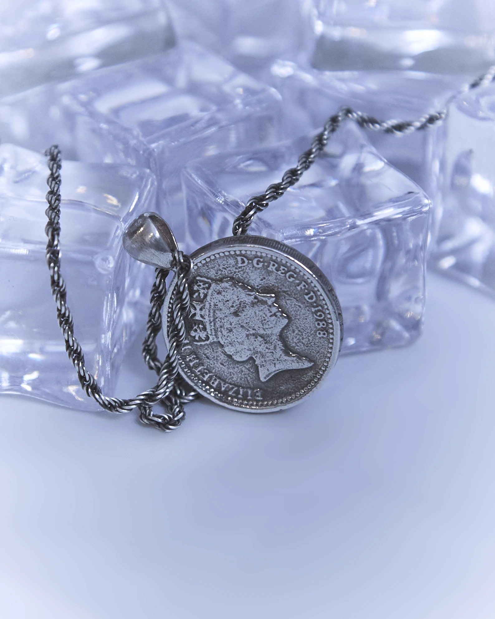
 Цепочка из стерлингового серебра с английской копейкой, подвеска в стиле хип-хоп, модные декоративные украшения  