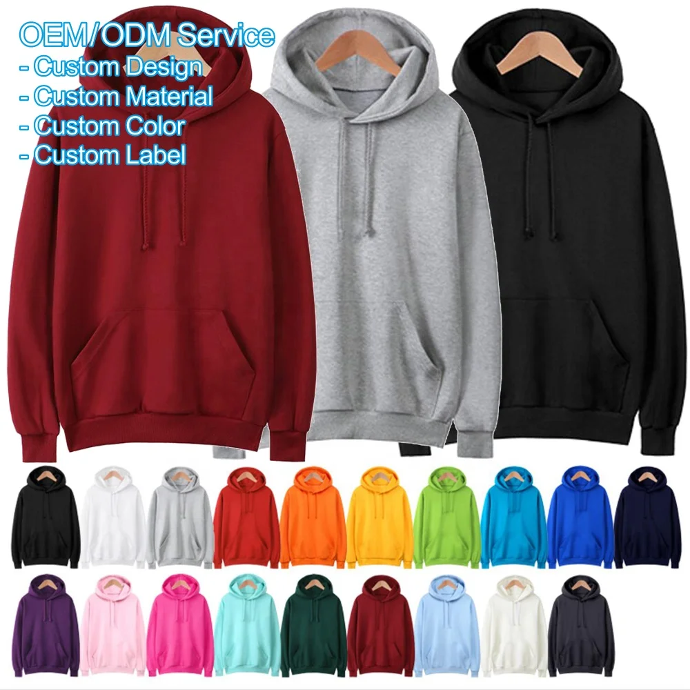 Lowest Price Custom Plain blank hoodies 100% cotton clothing Custom made mens hooded sweatshirts for unisex hoodie