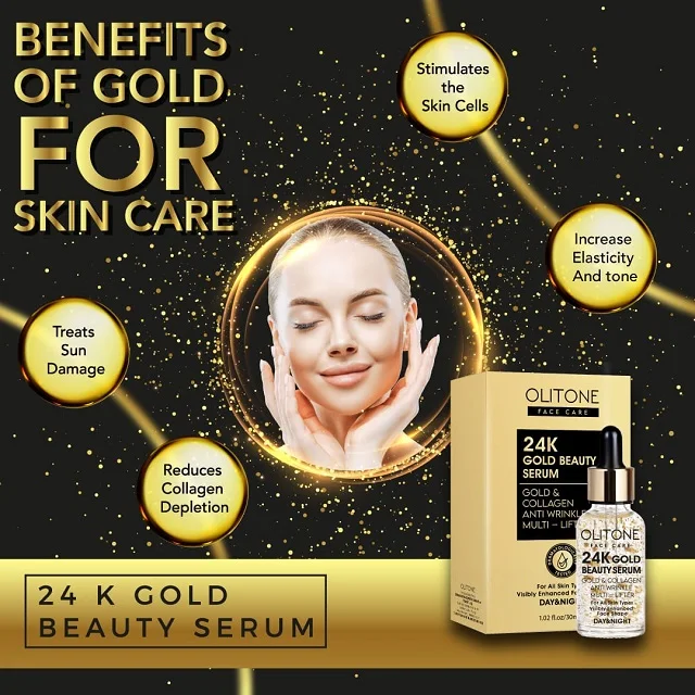 OLITONE 24K Золотая Красота Сыворотка золотой коллаген и гиалуроновая кислота против старения морщин Многофункциональный увлажняющий Восстанавливающий увлажнитель