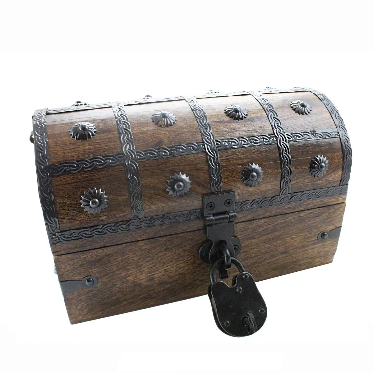 Винтажная деревянная коробка для хранения сокровищ
