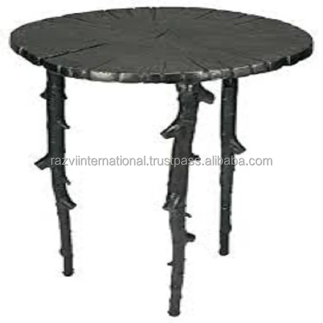 Agate Top metal base side table