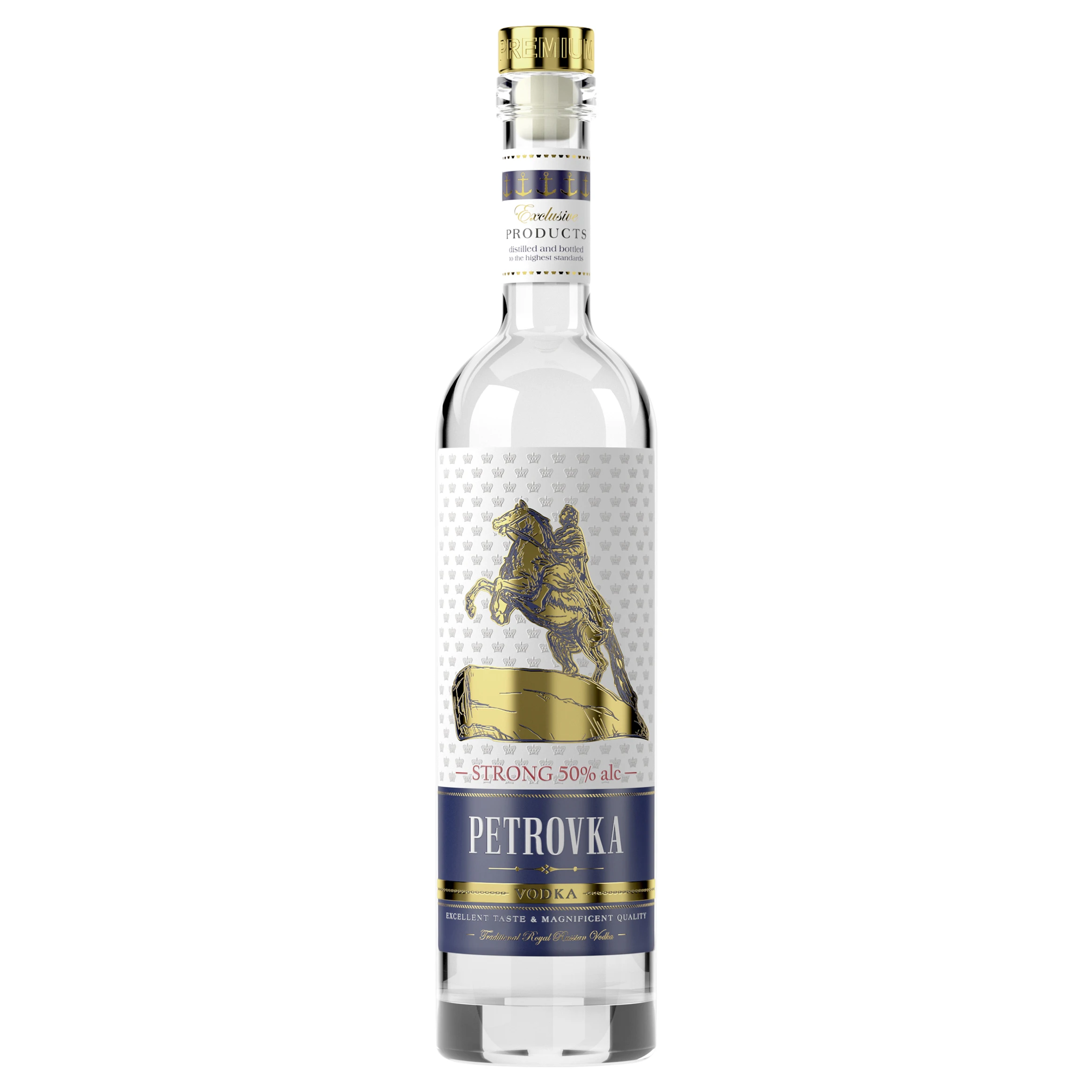 Алкогольные напитки премиум-класса (50% alc.) 500 мл «PETROVKA» мощная русская натуральная водка