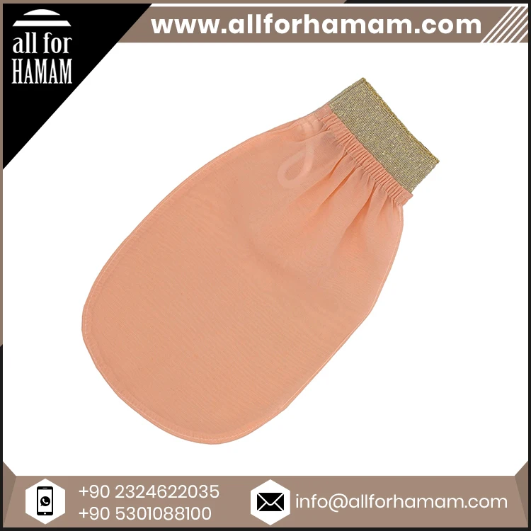 Bulk Supplier Turkish Silk Exfoliating Gloves Mitt Body Bath Scrub Exfoliator Bath Mittens Fake Tan Remover Bath Natural Glove