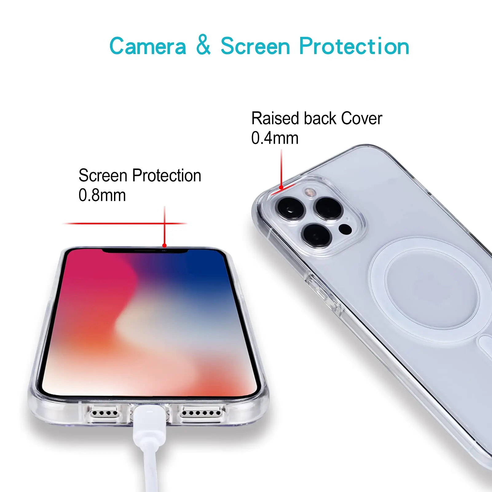 Crystal Clear Magnetic Phone Case For iPhone 13 Pro Max 13 Mini Shockproof Mobile Phone Accessories TPU PC Magnetic Back Cover