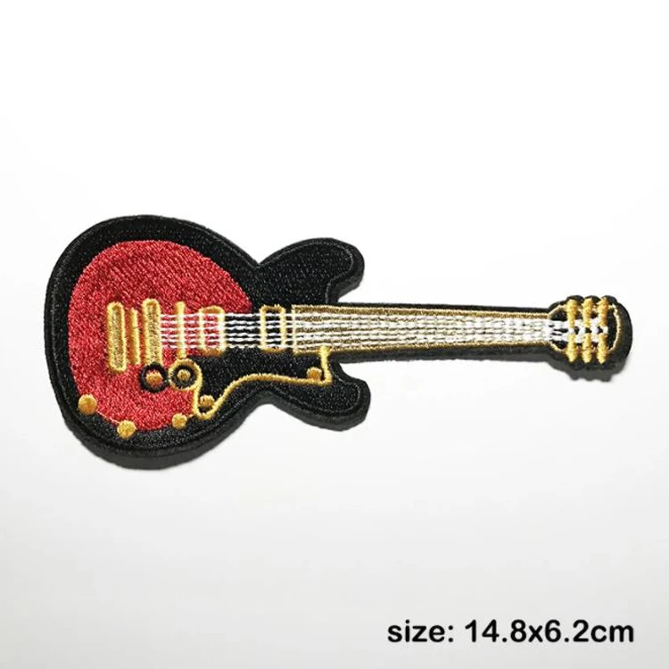 Guitar Rock Guitar Band Patches Creative Badges for Cloth Amazing Embroidered Patch DIY Applique Stickers