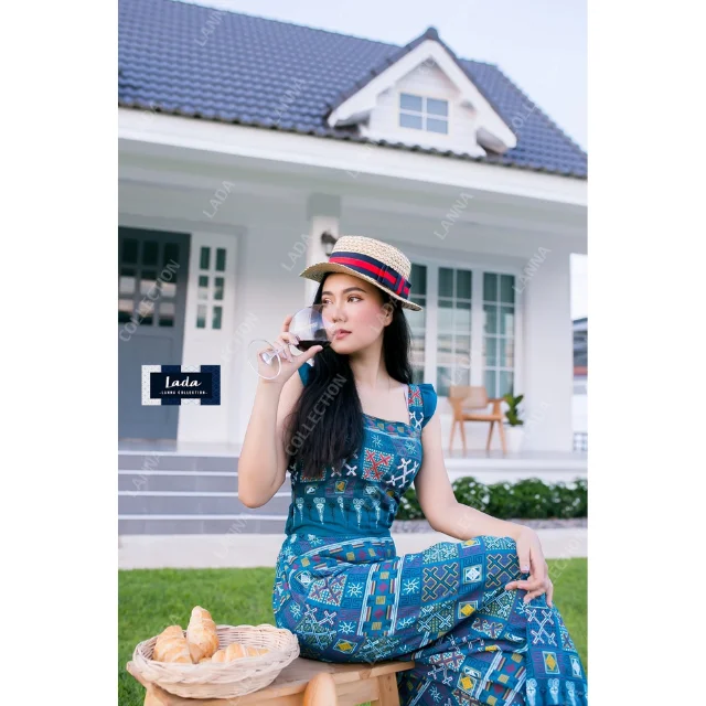 Best Seller Thai Casual Womens Dresses Premium Products Hand Made By Lada Lanna Collection 013