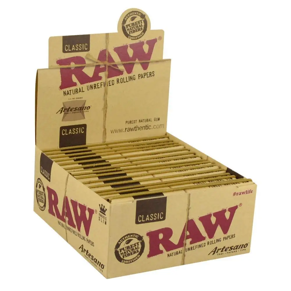 
2021 Natural Unbleached Raw King Size Smoking Rolling Papers with Filter Tip 