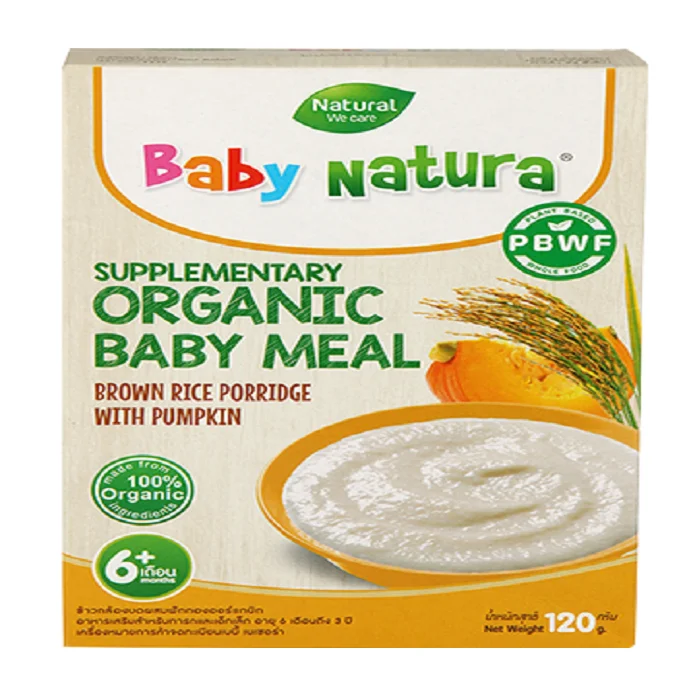 100% Natural Ingredients Baby Natura Organic Baby Food Brown Rice Porridge Baby Cereal with Pumpkin
