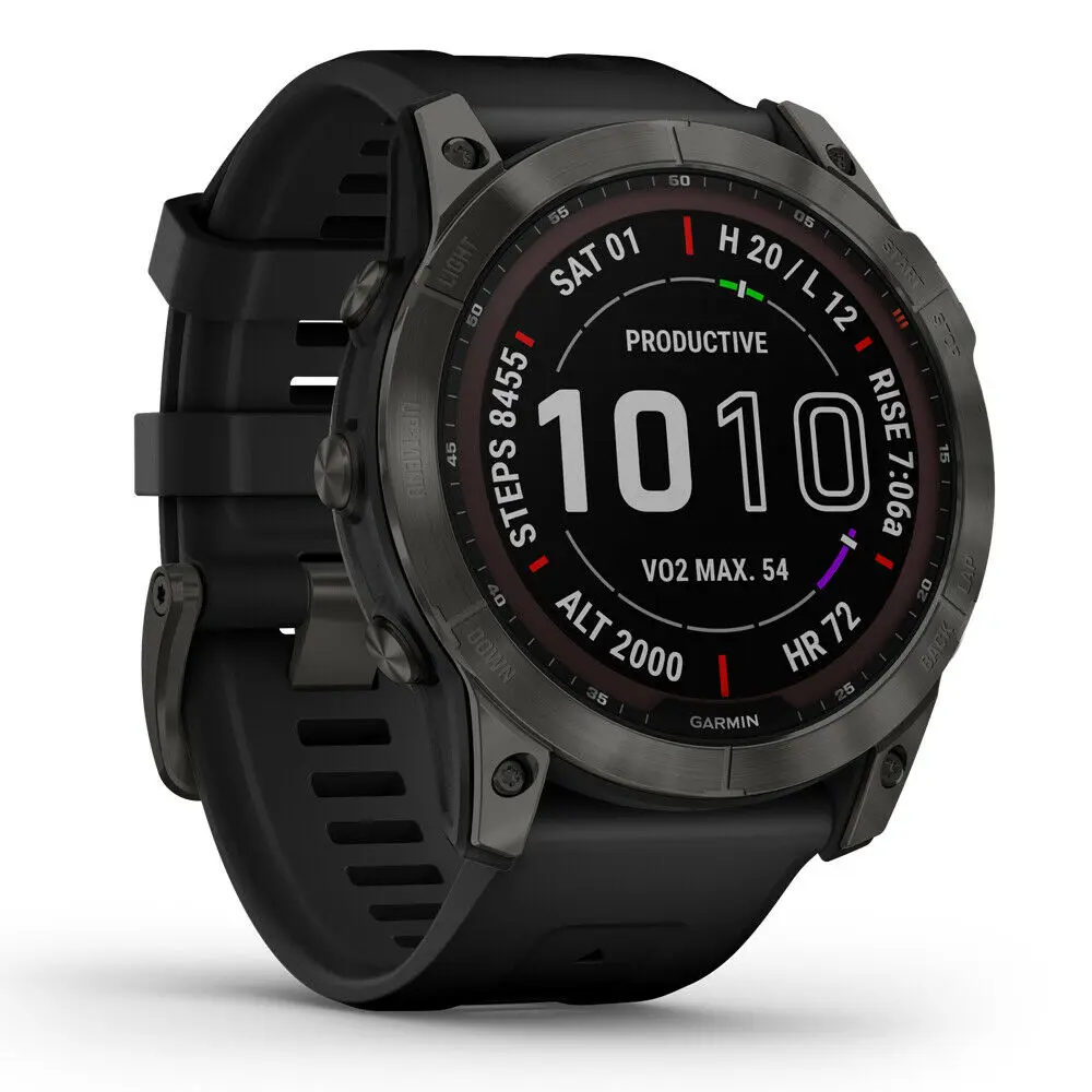 Classic New Garmins Fenix 7X Saphir-Solar schwarz-schiefer GPS Multi Smartwatch Triathlon