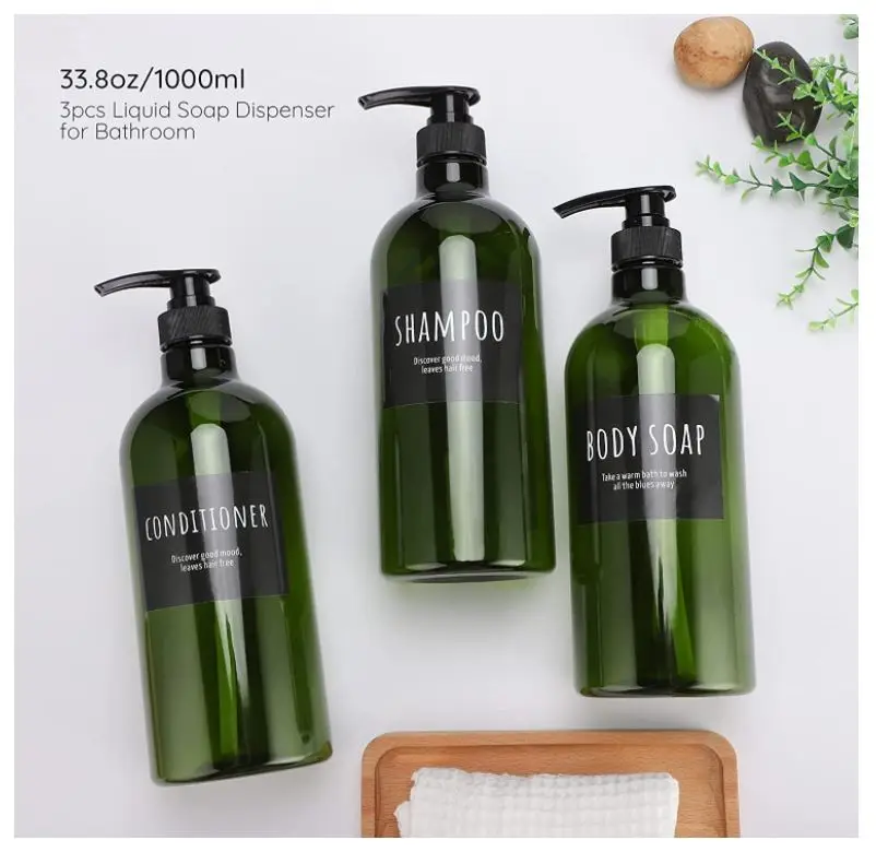 1000ml Segbeauty Pump Bottles For Shampoo and Conditioner Liquid Soap Dispenser For Body Soap Press Shower Dispenser