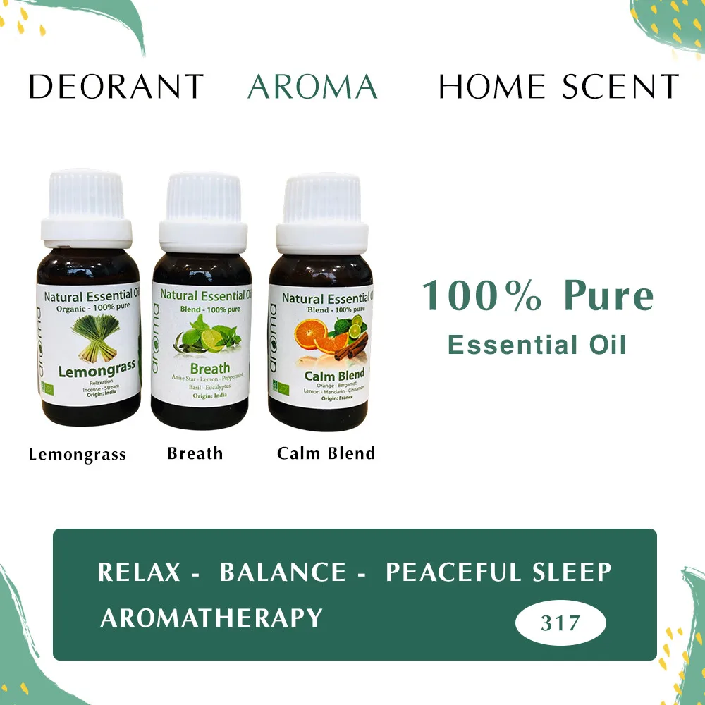 Set 3 Lavender Lemon Peppermint Essential Oil New Diffuser 100% Pure Aromatherapy Warming Massage Oil Relaxing Scentoil Deorant